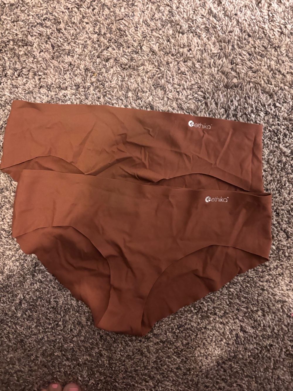ethika Brown Seamless Brief with Subtle Logo